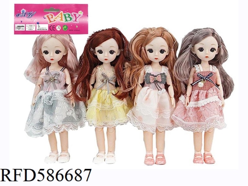 9.5-INCH REAL BODY WITH 15 JOINTS, 3D REAL EYES, LITTLE LOLITA, FAT BARBIE (FOUR-COLOR MIXED TO PACK