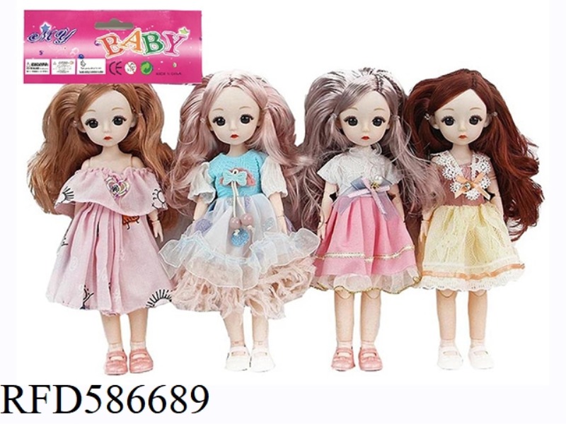9.5-INCH REAL BODY WITH 15 JOINTS, 3D REAL EYES, LITTLE LOLITA, FAT BARBIE (FOUR-COLOR MIXED TO PACK