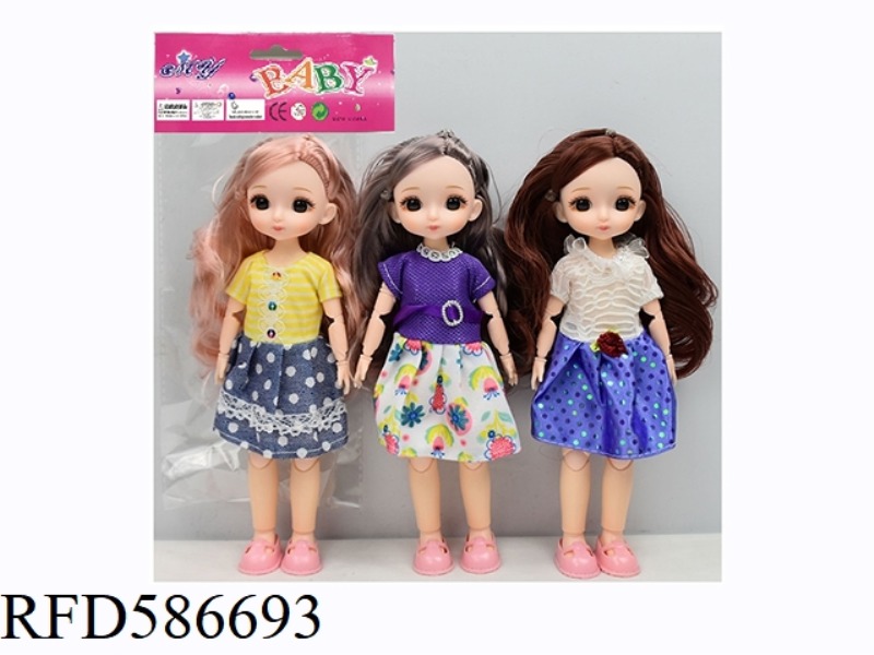 9.5-INCH REAL BODY WITH 15 JOINTS, 3D REAL EYES, LITTLE LOLITA, FAT BARBIE (TRI-COLOR MIXED TO PACK)