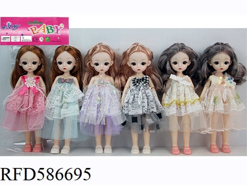 9.5-INCH REAL BODY WITH 15 JOINTS, 3D REAL EYES, LITTLE LOLITA, FAT BARBIE (SIX-COLOR MIXED TO PACK)