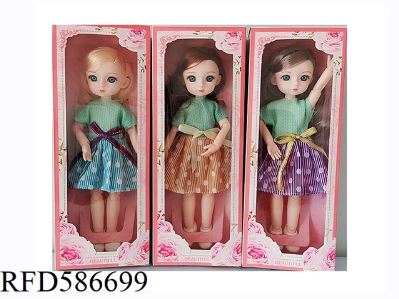 9.5-INCH REAL BODY WITH 15 JOINTS, 3D REAL EYES, LITTLE LOLITA, FAT BARBIE (TRI-COLOR MIXED TO PACK)