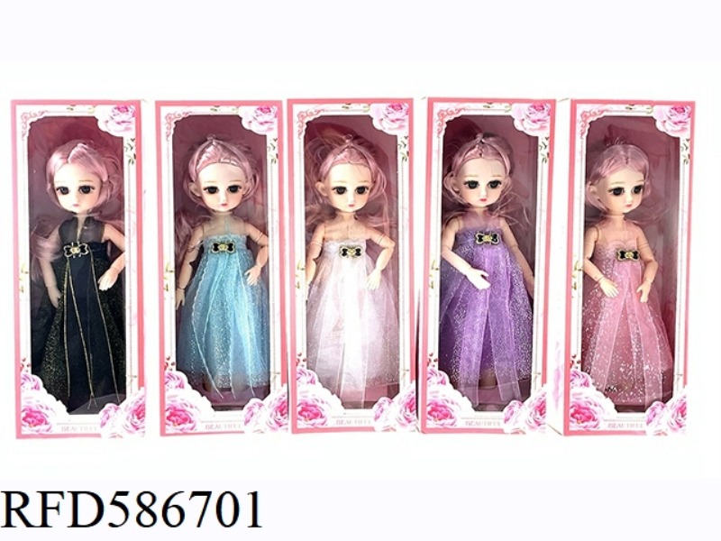 9.5-INCH REAL BODY WITH 15 JOINTS, 3D REAL EYES, LITTLE LOLI, FAT BARBIE (FIVE-COLOR MIXED)
