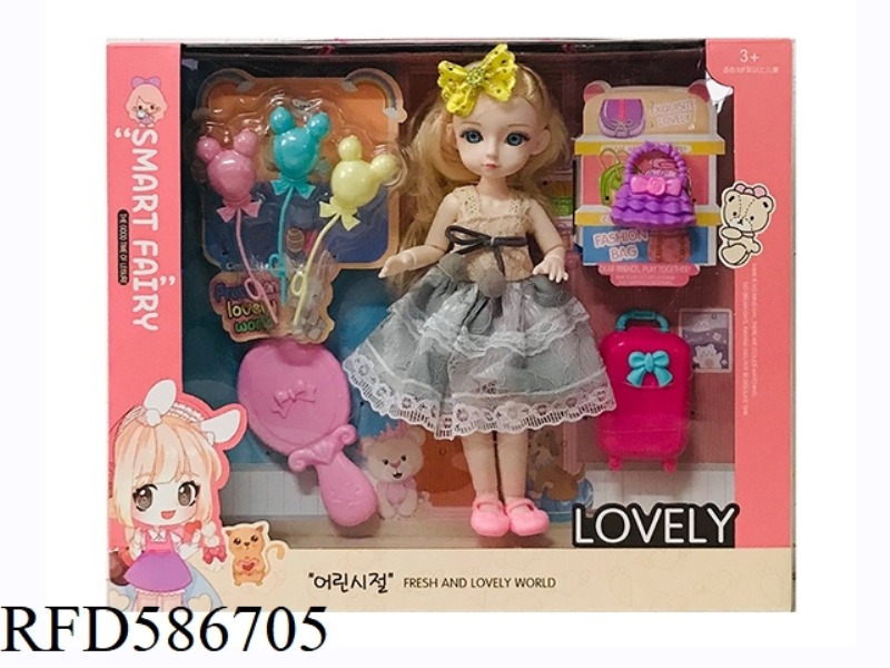 9.5-INCH REAL BODY WITH 15 JOINTS 3D REAL EYES, LITTLE LOLI, FAT BOY BARBIE WITH HANDBAG+HAND MIRROR