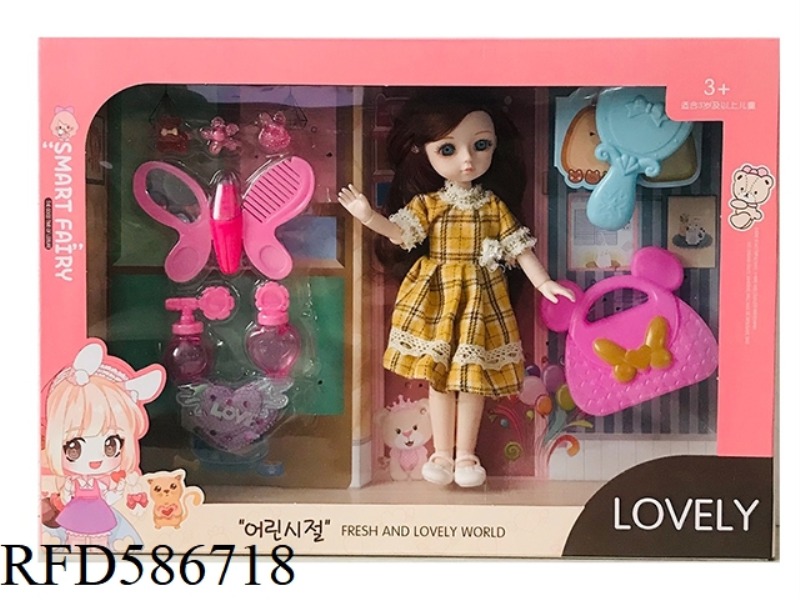 9.5-INCH REAL BODY WITH 15 JOINTS 3D REAL EYES, LITTLE LOLI, FAT BOY BARBIE WITH HAND MIRROR+HANDBAG