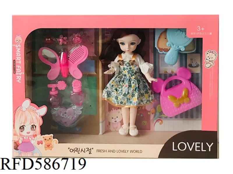 9.5-INCH REAL BODY WITH 15 JOINTS 3D REAL EYES, LITTLE LOLI, FAT BOY BARBIE WITH HAND MIRROR+HANDBAG