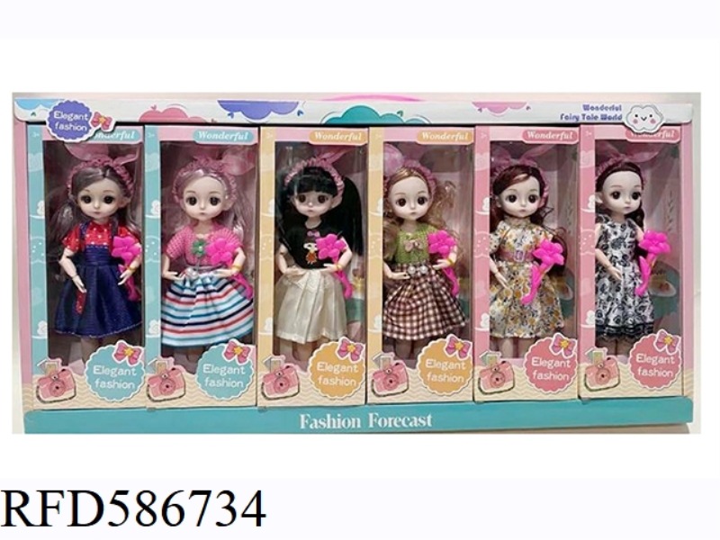 9.5-INCH REAL BODY WITH 15 JOINTS 3D REAL EYES, LITTLE LOLI, FAT BOY BARBIE FLOWER COMB (SIX-COLOR M