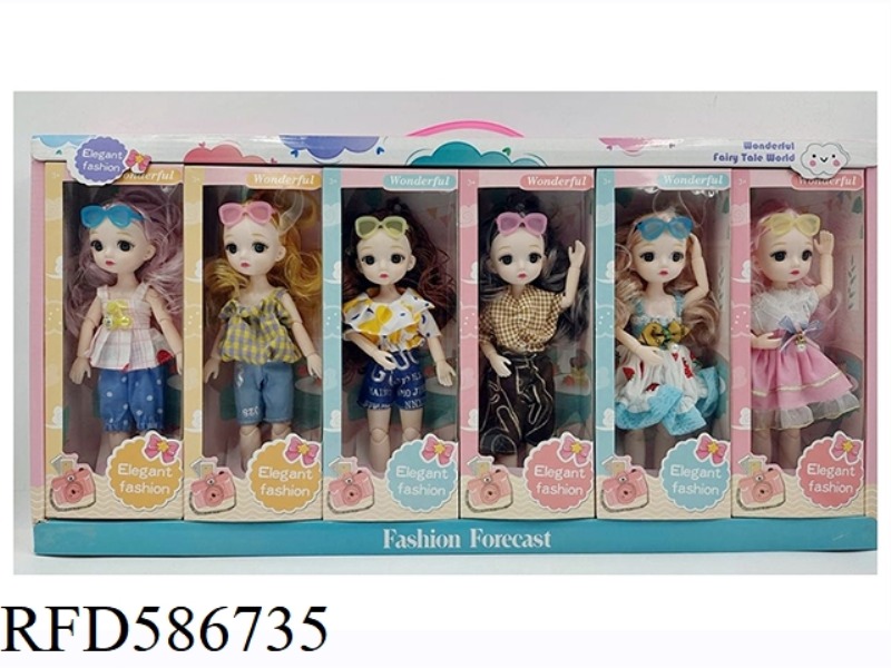 9.5-INCH REAL BODY WITH 15 JOINTS, 3D REAL EYES, LITTLE LOLI, FAT BOY BARBIE WITH SUNGLASSES (SIX-CO