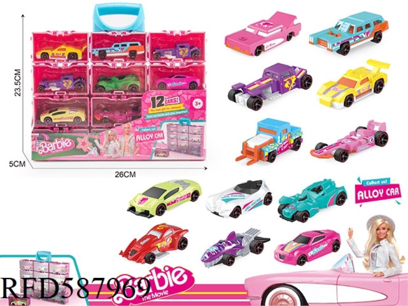BARBIE ALLOY CAR 12 PACK