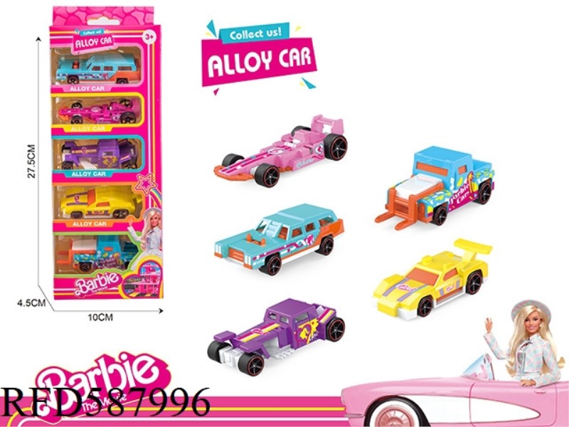 BARBIE 1:64 ALLOY CAR (5 PACK)