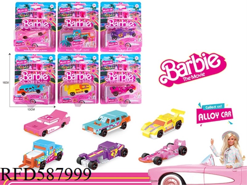 BARBIE 1:64 ALLOY CAR (SIX MIXED)