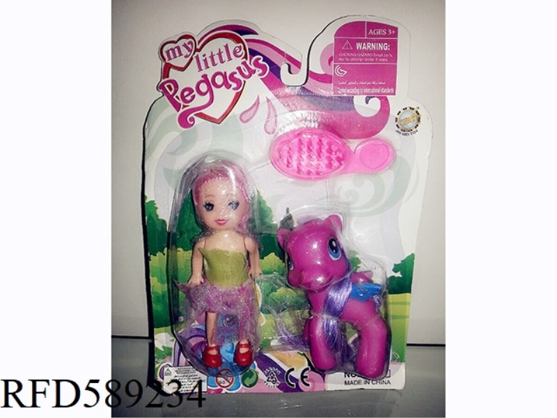 CARTOON HORSE+BARBIE