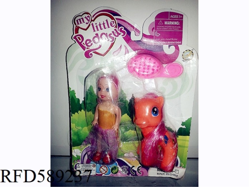 CARTOON HORSE+BARBIE
