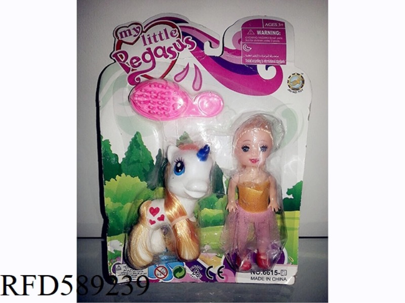 CARTOON HORSE+BARBIE