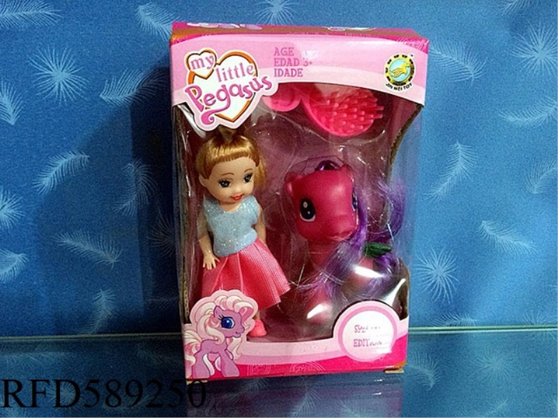 CARTOON HORSE+BARBIE
