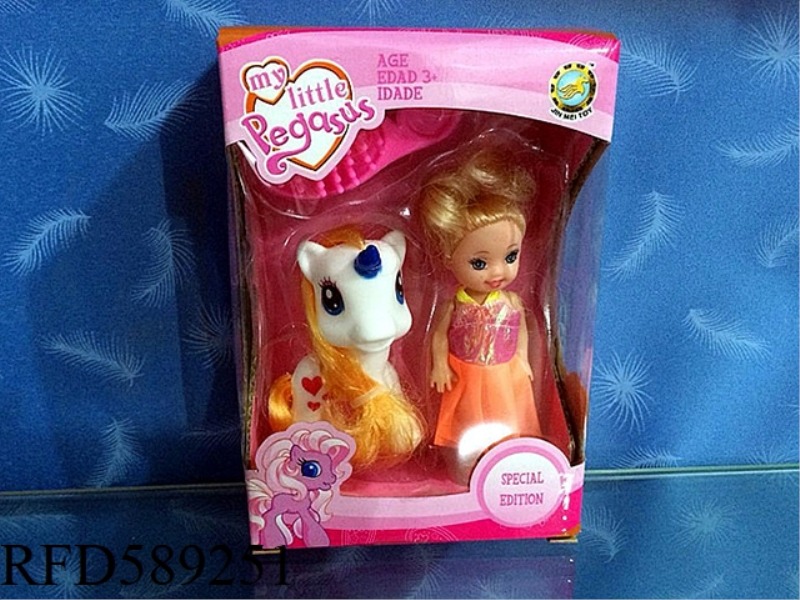 CARTOON HORSE+BARBIE
