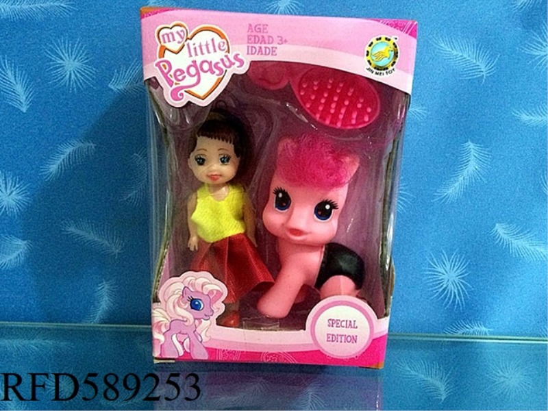 CARTOON HORSE+BARBIE