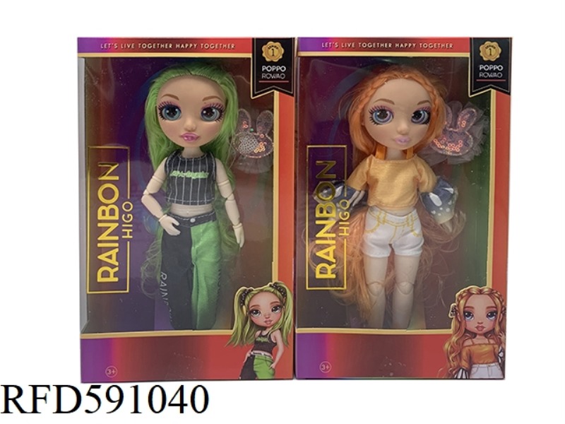 LOL 1 TO 1 10 INCH 12 JOINTS REAL GLASS EYES RAINBOW HIGH SURPRISE RAINBOW HIGH SCHOOL BABY WITH COL