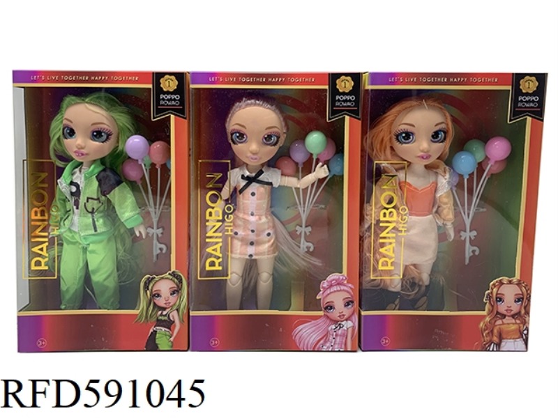LOL 1 TO 1 10 INCH 12 JOINTS REAL GLASS EYES RAINBOW HIGH SURPRISE RAINBOW HIGH SCHOOL BABY WITH BAL