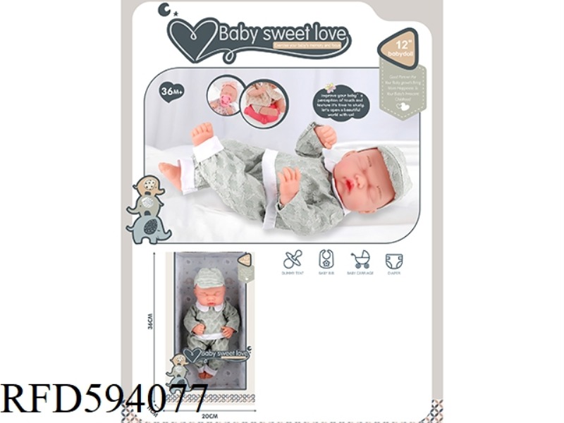 12-INCH NEWBORN DOLL (ALL VINYL DOLL)