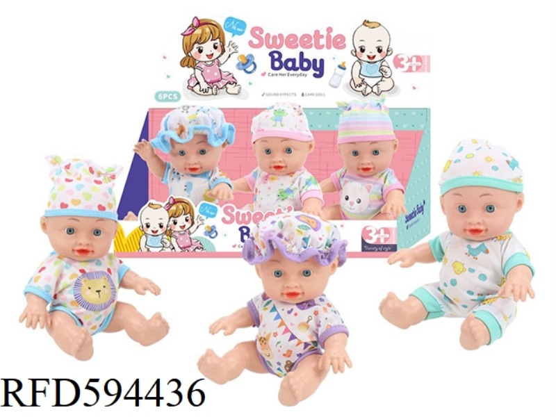 SIX MIXED 9-INCH EMPTY DOLL 4-TONE IC 6PCS