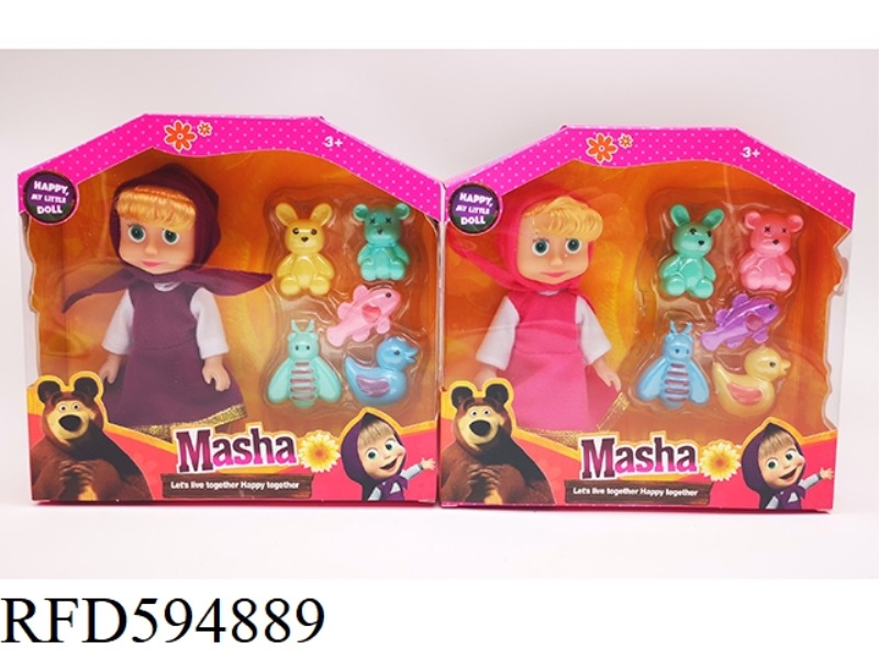 6 INCH EMPTY MARTHA DOLL+BEAR BLISTER 2-COLOR PROCESS