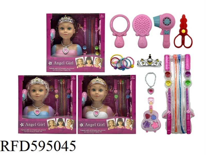 3 MODELS OF MIXED 3D EYE BUST AMERICAN GIRL DOLL MAKEUP HEAD