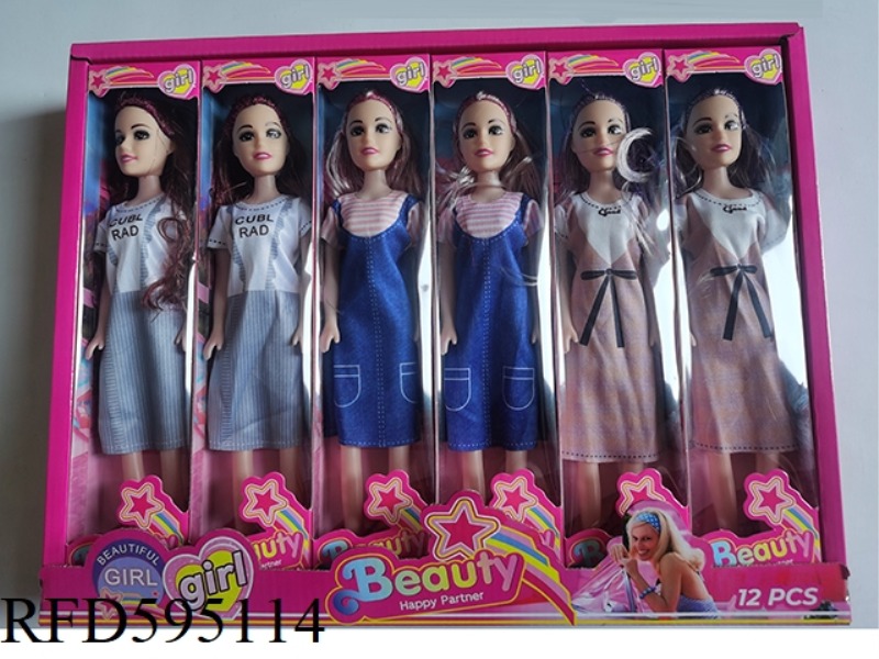 11-INCH FASHION DOLLS WITH BIG WAVES AND EMPTY HANDS ARE MIXED IN 12PCS