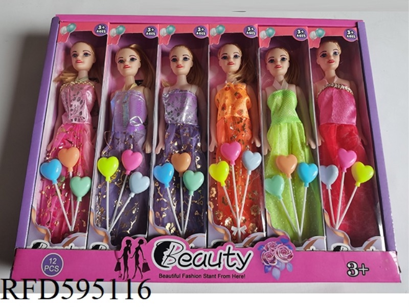 11 INCH NAKED PONYTAIL FASHION DOLL SIX MIXED IN 12PCS