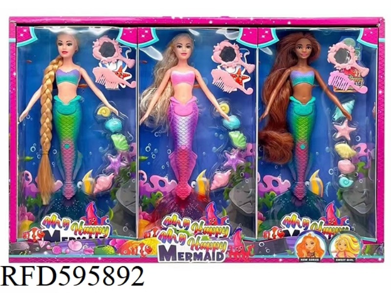 14-INCH LIGHT MUSIC MERMAID 3 3PCS MIXED WITH ACCESSORIES