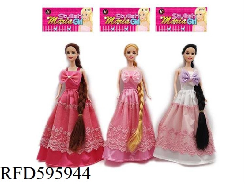 11.5-INCH REAL LONG-HAIRED ARTICULATED PRINCESS DRESS BARBIE THREE RANDOM MIXED.