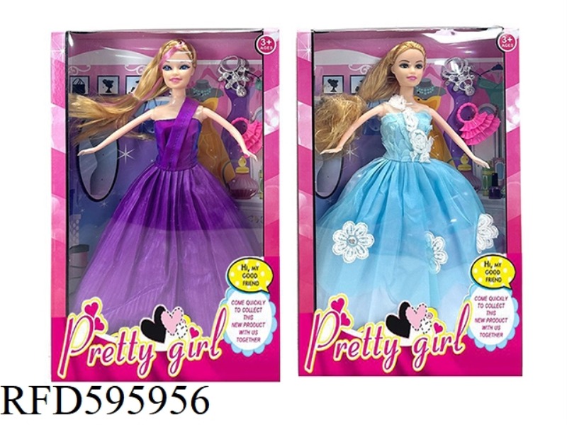 LIVE-ACTION MOVIE VERSION OF 11.5-INCH REAL-LIFE HIGH-END EVENING DRESS WITH NECKLACE AND HANDBAG MI