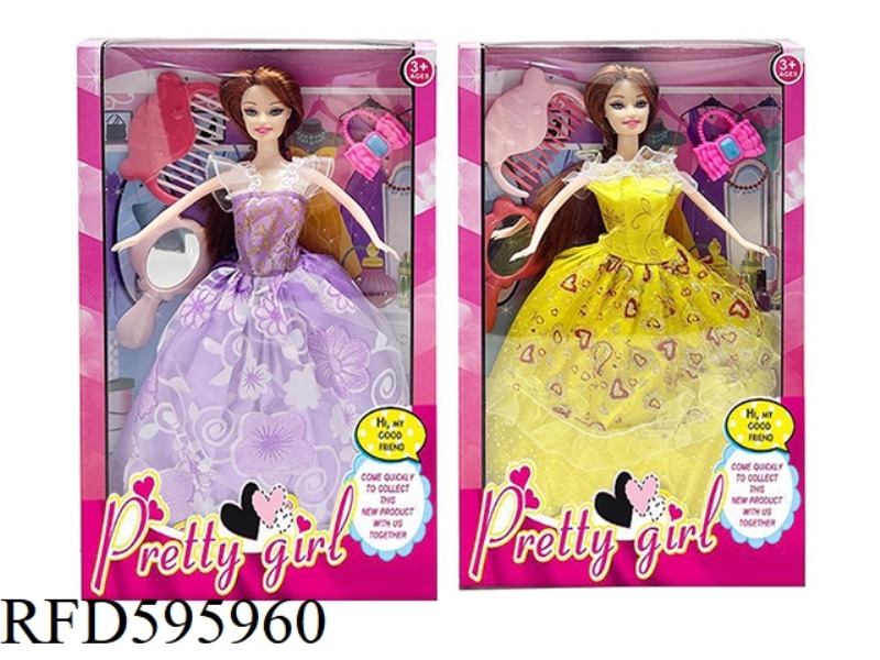 LIVE-ACTION MOVIE VERSION OF THE 11.5-INCH FASHION PRINCESS DRESS BARBIE WITH COMB, MIRROR, HANDBAG