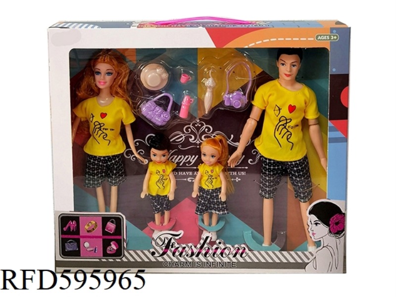 11.5 INCH REAL HANDS A FAMILY OF FOUR BARBIE REAL 9 JOINT MEN WITH CAMERA BLISTER.