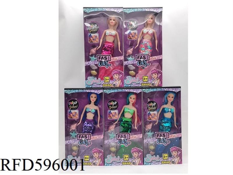 11.5 INCH REAL BARBIE FASHION FISH WITH STARFISH AND SNAIL BLISTER 5 MIXED 