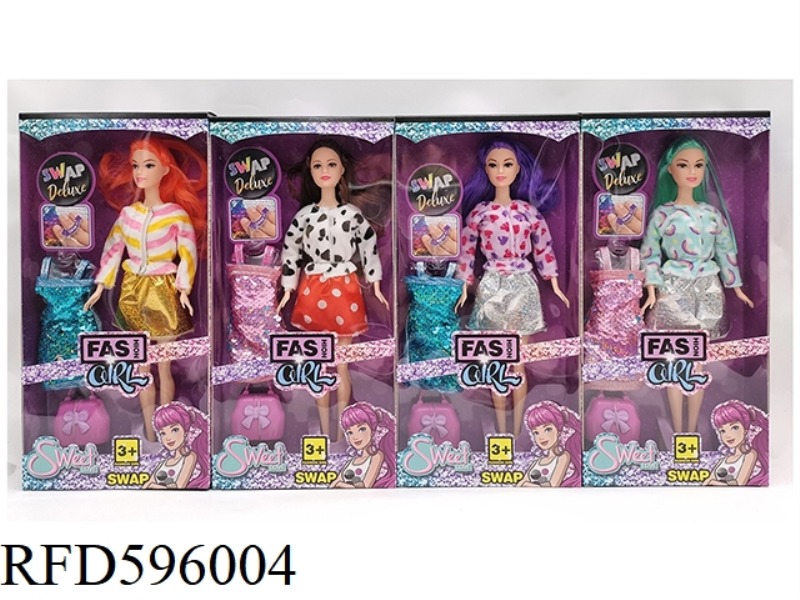 11.5-INCH BARBIE FASHION DRESS WITH FASHION SKIRT BAG 4 MIXED 
