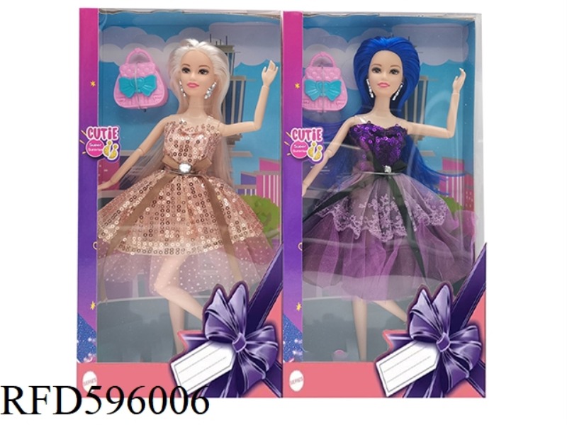 11.5 INCH REAL 12-JOINT BARBIE FASHION BIG SKIRT BAG 2 MIXED.