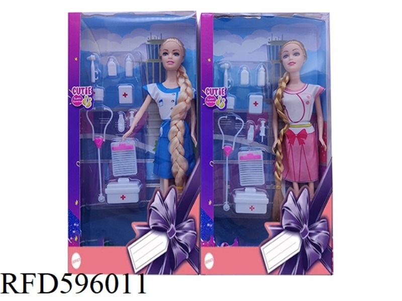 11.5-INCH REAL HAND NURSE BARBIE WITH MEDICAL PLASTIC 2 MIXED.
