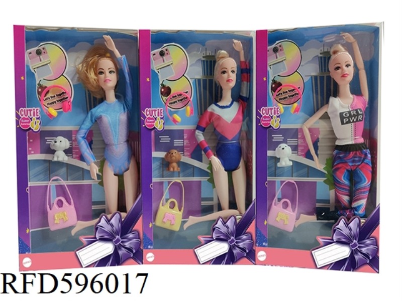 11.5 INCH REAL 12-JOINT FASHION BARBIE BAG PUPPY HEADPHONES 3 MIXED.