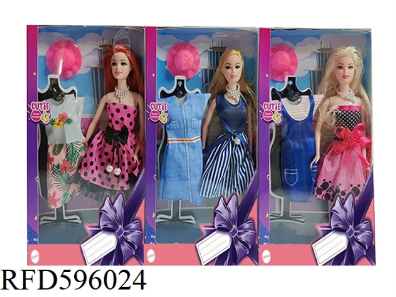11.5 INCH REAL BARBIE FASHION SKIRT WITH FASHION CLOTHES HAT 3 MIXED.