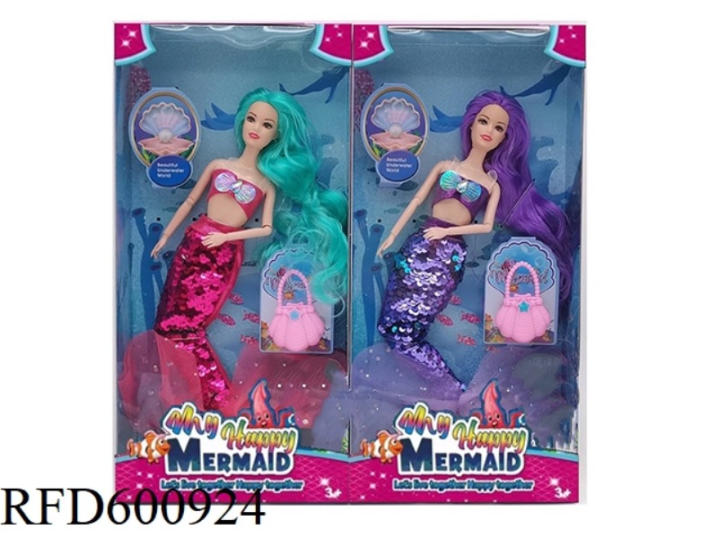 11.5-INCH REAL 11-JOINT MERMAID BARBIE WITH SHELL HANDBAG (2 MIXED)