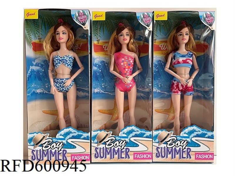 HIGH-QUALITY THICK-LEGGED 11.5-INCH FULL-LENGTH 9-JOINT SWIMSUIT BARBIE (3 MIXED)
