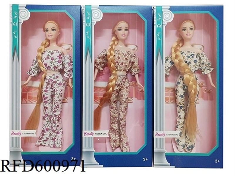 11.5-INCH REAL 6-JOINT LONG BRAID FASHION BARBIE (3 MIXED)