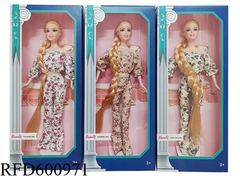 11.5-INCH REAL 6-JOINT LONG BRAID FASHION BARBIE (3 MIXED)