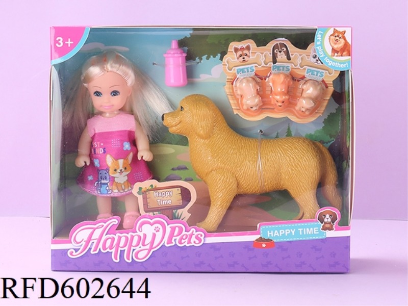 4.5 inch dolls with big dogs and puppies
