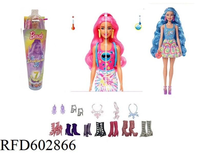 SUMMER BEACH SERIES 11.5-INCH REAL BODY COLOR-CHANGING BUBBLE BARBIE