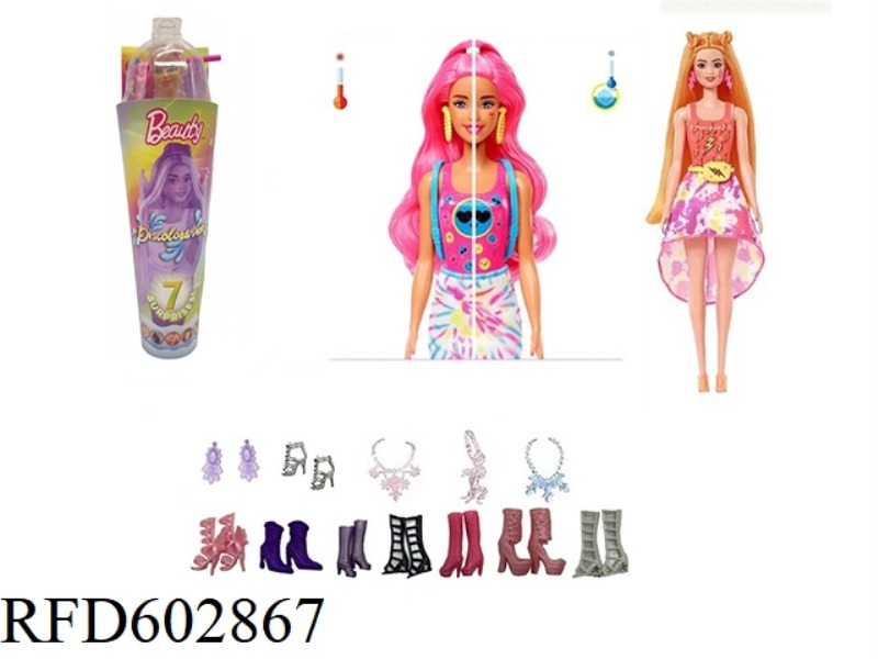 SUMMER BEACH SERIES 11.5-INCH REAL BODY COLOR-CHANGING BUBBLE BARBIE