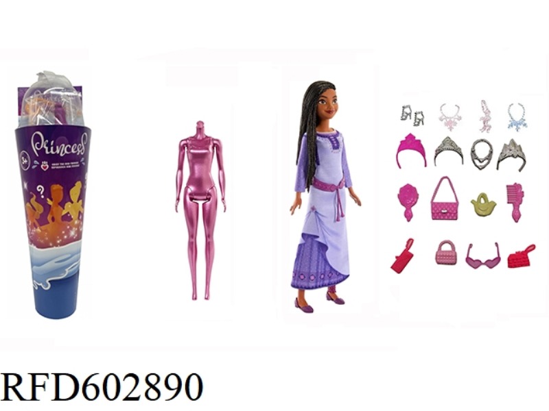 CLASSIC RED DIAMOND 11.5-INCH REAL COLOR-CHANGING BUBBLE WATER DISNEY STAR PRINCESS
