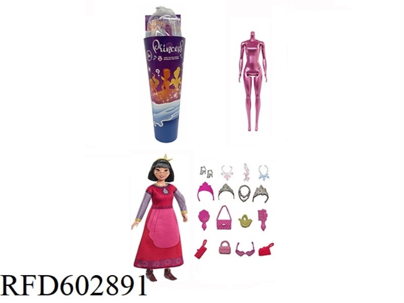 CLASSIC RED DIAMOND 11.5-INCH REAL COLOR-CHANGING BUBBLE WATER DISNEY STAR PRINCESS