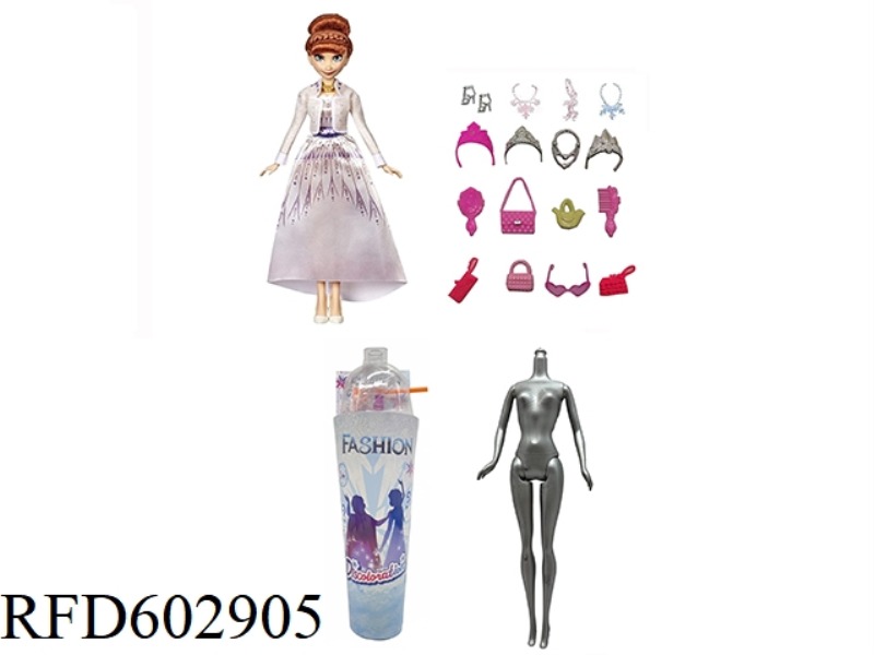 3RD-GENERATION SNOW PRINCESS SERIES WHITE DIAMOND 11.5-INCH REAL COLOR-CHANGING SOAKED SNOW PRINCESS