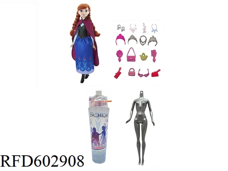 3RD-GENERATION SNOW PRINCESS SERIES WHITE DIAMOND 11.5-INCH REAL COLOR-CHANGING SOAKED SNOW PRINCESS
